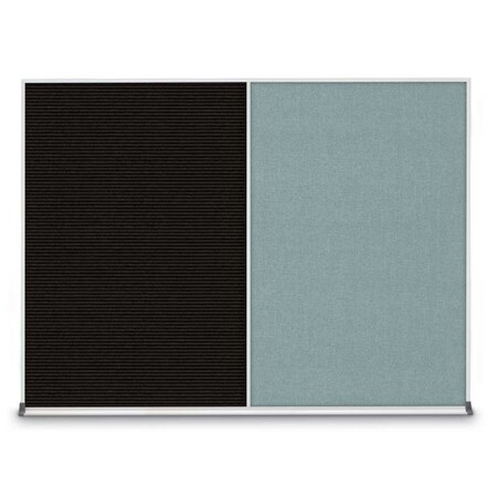United Visual Products Triple Door Radius Corkboard, 96"X48", S, UV8006-SATIN-BUFF UV8006-SATIN-BUFF